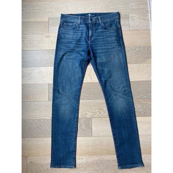 7 For All Man Kind Paxtyn Denim Blue Jeans Men Size 33 - Picture 1 of 4
